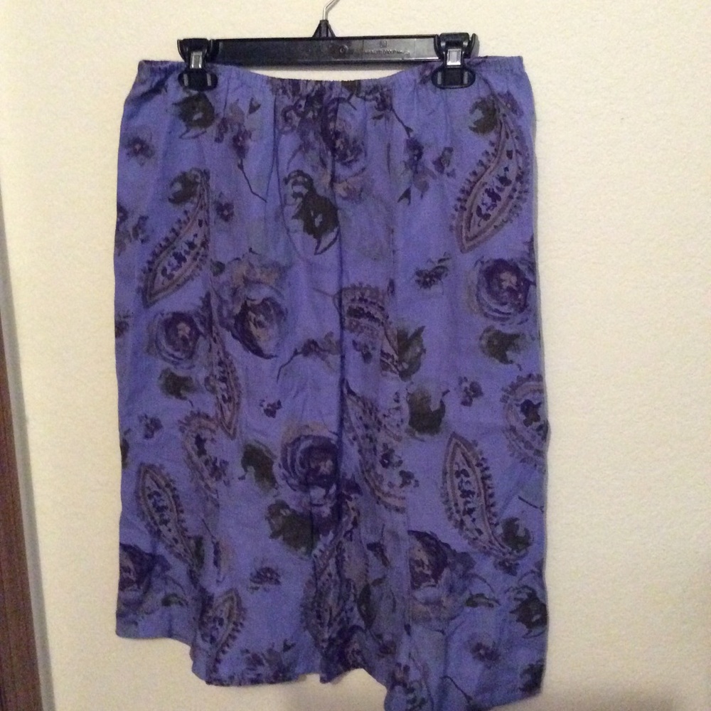 Habitat skirt linen blue floral elastic waistband